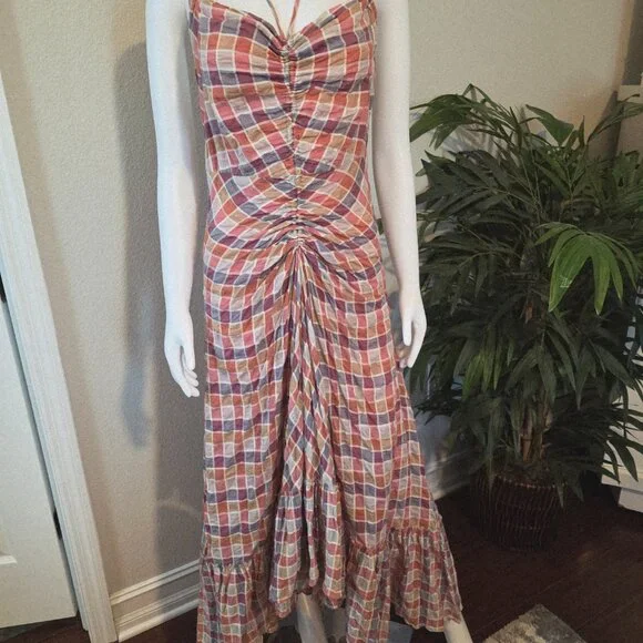 Free People Rainbow Dreams Plaid Dress in Pink/Combo - Picture 8 of 16